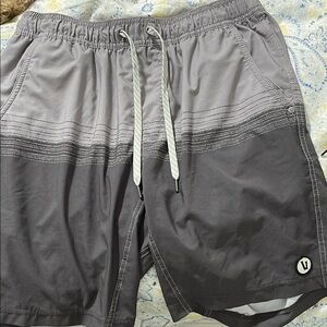 VUORI Gray Swim Shorts with Drawstring
